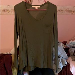 olive green long sleeve shirt